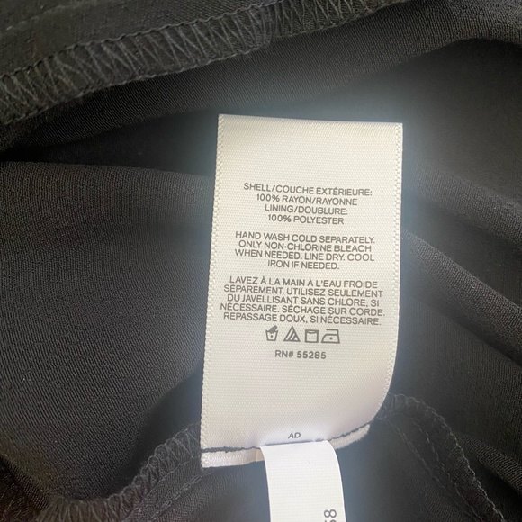 EXPRESS Black Faux Wrap Short Sleeve High Low Hem Ruffled Midi Dress Size XS - Picture 5 of 5